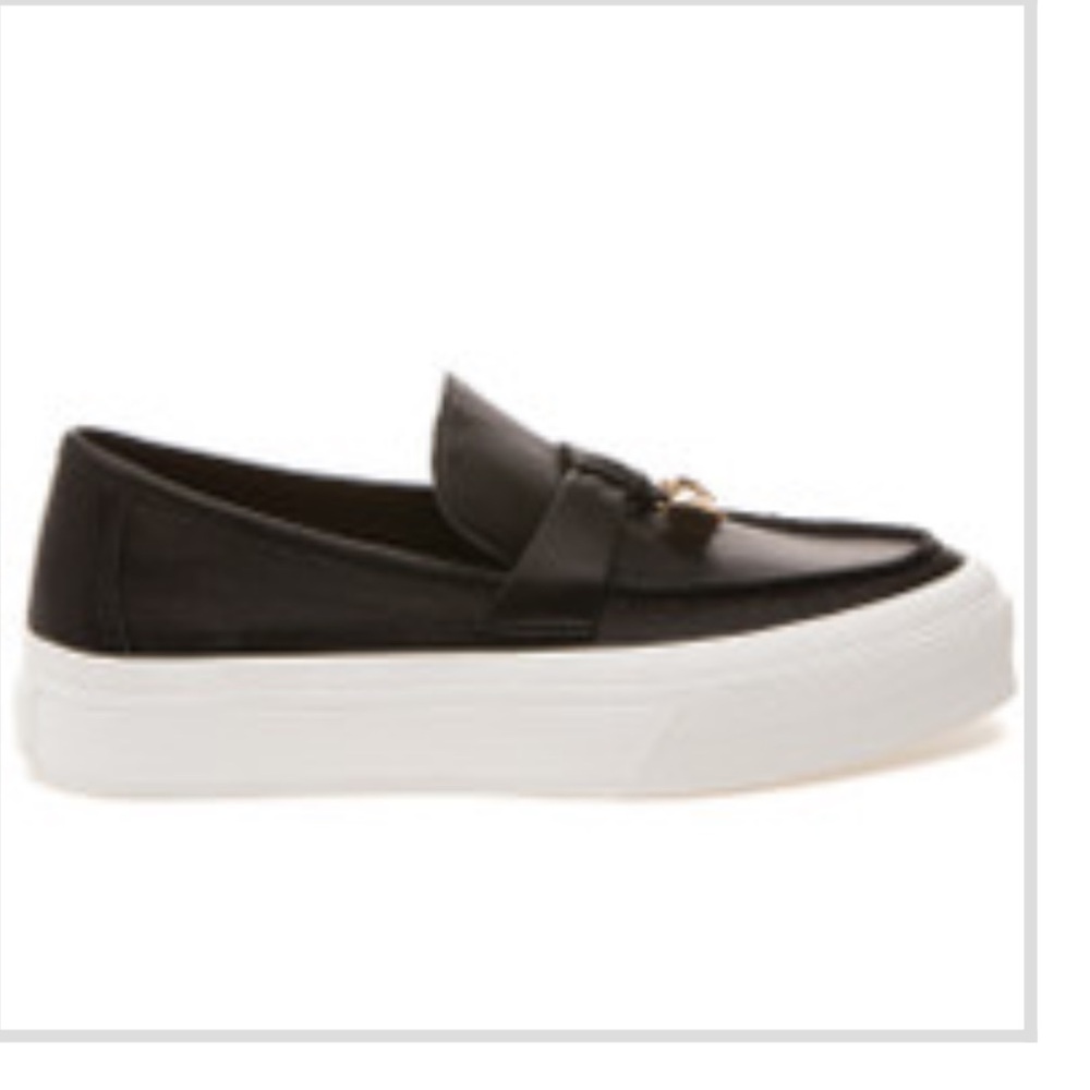 ππ J Slides | Black Leather Goliath Size 10. Metallic Loafers with Chunβ¦ - Picture 4 of 5
